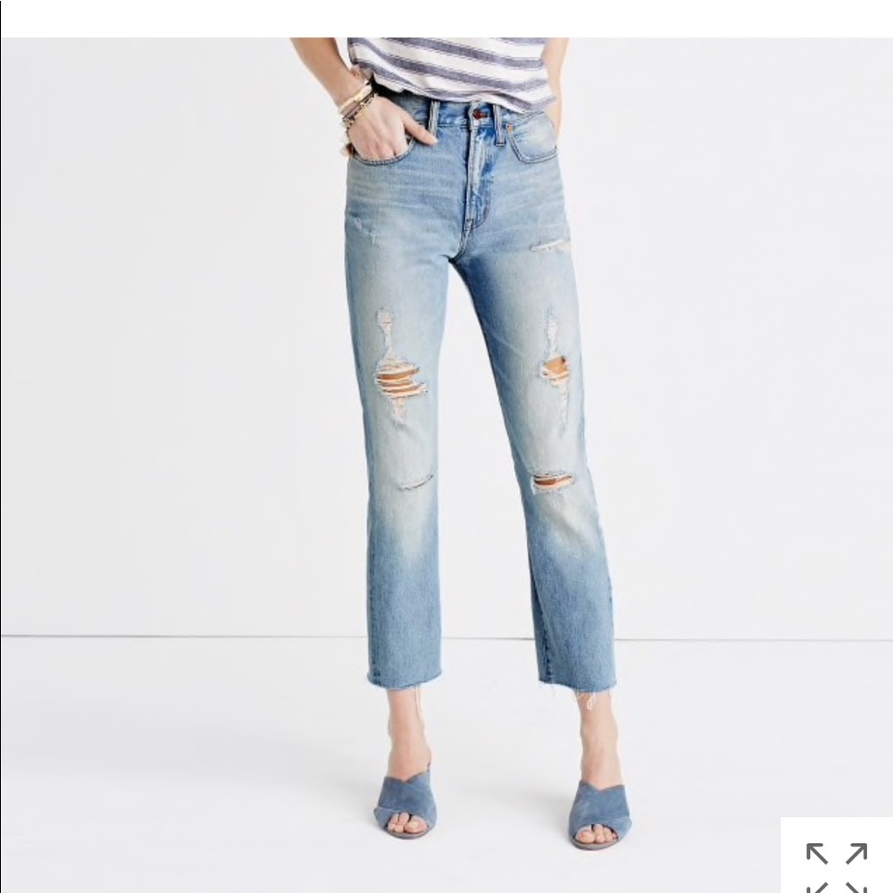 Madewell ripped perfect summer jean, size 28!